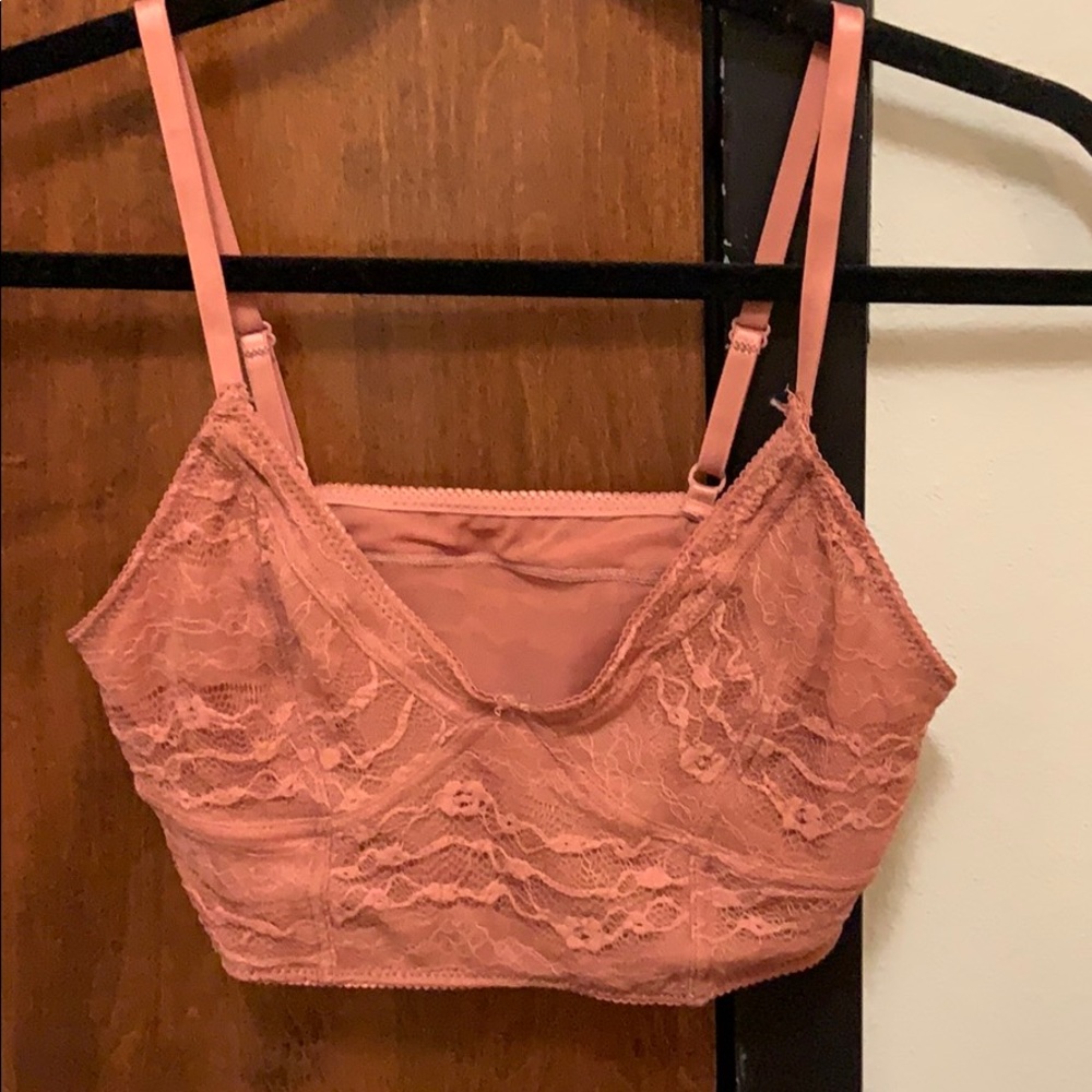 Orange lace bralette